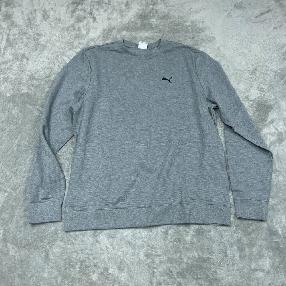 Puma Gray Crewneck Sweatshirt XL Cotton Blend Casual Lightweight a1149